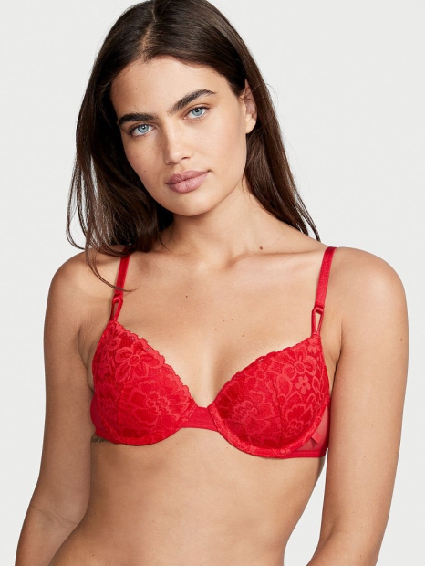 Кружевной бюстгальтер Victoria's Secret лиф 1159792340 (Красный, 40DD)