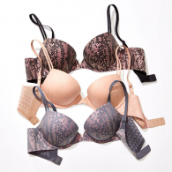 Безшовний бюстгальтер push up Victoria`s Secret art980128 (Сірий/Рожевий, розмір 34D)