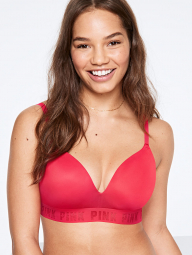 Бюстгальтер пуш-ап Victoria's Secret PINK бюст лиф art895665 (Коралловый, размер 34A)