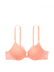 Шикарный бюстгальтер Victoria's Secret кружевной push up art490711 (Абрикосовый, размер 34A)