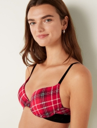 Бюстгальтер Victoria's Secret PINK с Push Up с принтом 1159791220 (Красный, 38D)