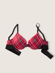 Бюстгальтер Victoria's Secret PINK с Push Up с принтом 1159791220 (Красный, 38D)