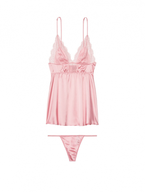 Комплект пеньюар и трусики Victorias Secret art176301 (Розовый, размер M)