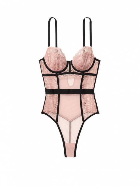 Женское боди Victoria's Secret art550946 (Розовый /Черный, размер XS)
