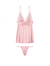 Комплект пеньюар и трусики Victorias Secret art176301 (Розовый, размер M)