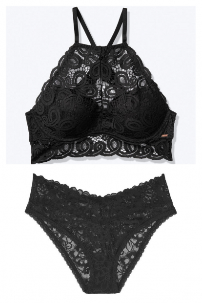 Комплект белья Victoria's Secret art405645 (Черный, размер S)