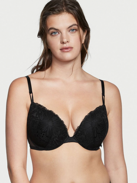 Кружевной комплект белья Victoria's Secret лиф и трусики art282860 (Черный, размер 36B/M)