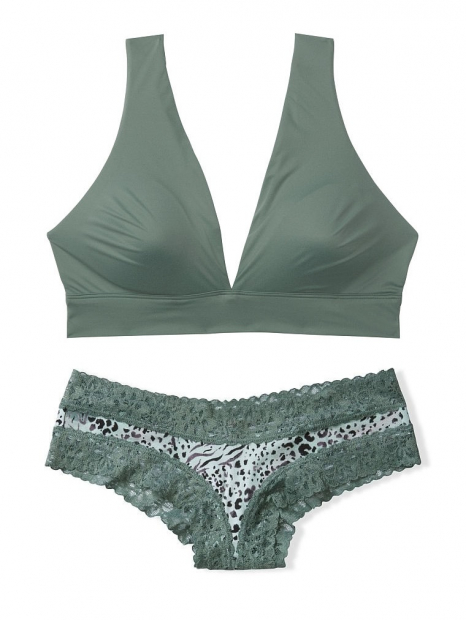 Комплект белья Victoria's Secret лиф и трусики art124654 (Зеленый, размер XS)