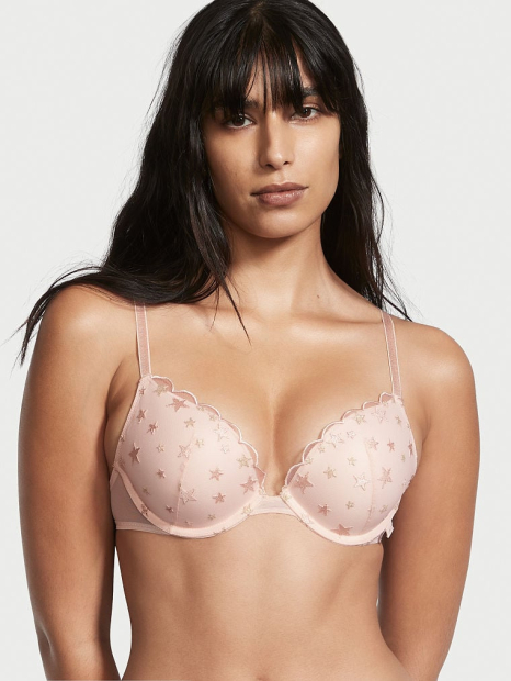 Комплект белья Victoria's Secret бюст Push Up и стринги 1159773150 (Розовый, 34A/S)