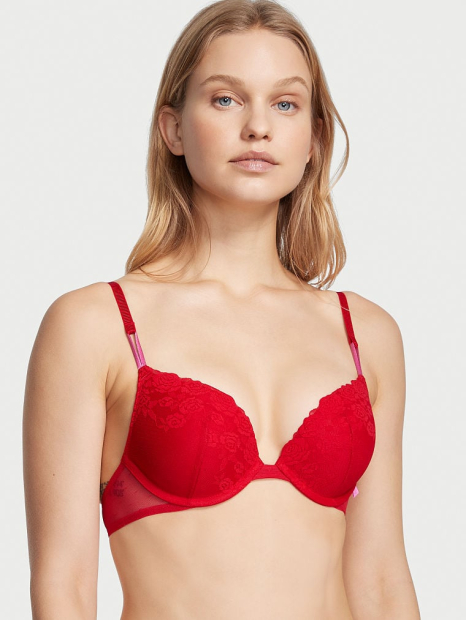 Кружевной комплект Victoria's Secret бюстгальтер и трусики 1159788914 (Красный, 40D/XXL)