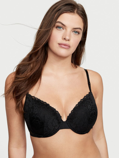 Шикарный комплект белья Victoria's Secret лиф и трусики 1159789353 (Черный, 38D/XL)