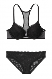 Элегантный комплект белья Victoria's Secret art584626 (Черный, размер 38DDD)