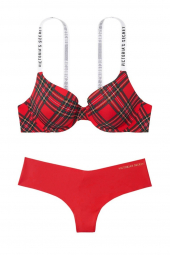 Комплект нижньої білизни Victorias Secret ліф і трусики art881581 (Червоний, розмір 34DD) 32A, 70А