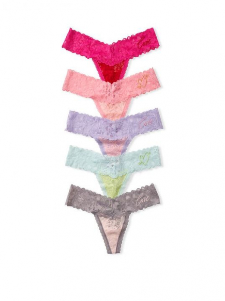 Набор кружевных трусиков Victoria's Secret 1159762311 (Разные цвета, XS)