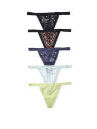 Набор кружевных трусиков стрингов Victoria's Secret 1159759759 (Разные цвета, XS)