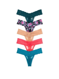 Кружевные женские трусики тонг Victoria's Secret набор 1159789255 (Разные цвета, XS)
