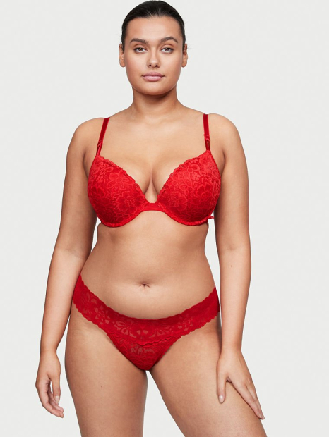 Кружевные трусики Victorias Secret 1093139400 (Красный, XS)