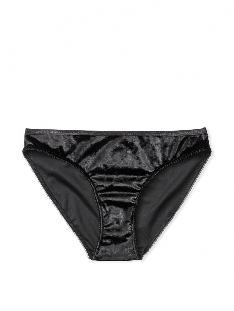 Трусики слип Victoria's Secret вельветовые art826762 (Черный, размер XS)