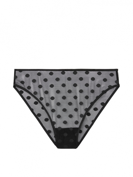 Трусики Victoria's Secret прозрачные в горошек art624689 (Черный, размер S)