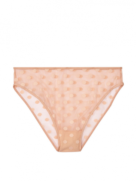 Трусики Victoria's Secret прозрачные в горошек art548506 (Персиковый, размер L)