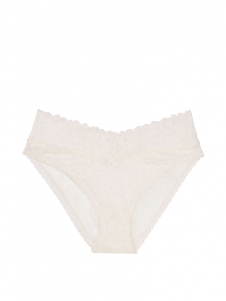 Кружевные трусики слип Victoria's Secret art934449 (Белый, размер M)