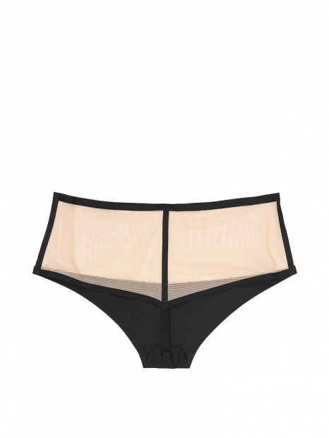 Високі трусики Victoria`s Secret зі вставкою з сітки art739970 (Чорний/Нюд, розмір XS)