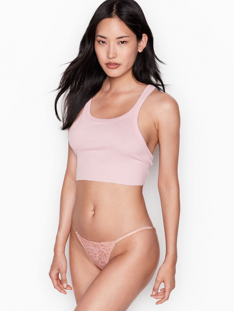 Мереживні трусики Victoria`s Secret art833801 (Персиковий, розмір XS)