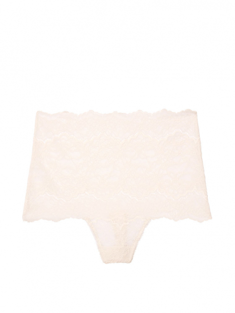Высокие кружевные трусики Victoria's Secret art356168 (Белый, размер S)