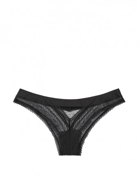 Кружевные трусики бразилиана Victoria's Secret art587523 (Черный, размер XS)