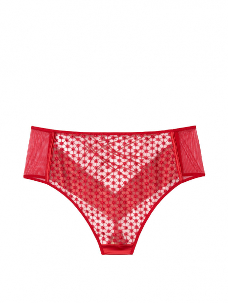 Высокие трусики Victoria's Secret прозрачные в горошек art883235 (Красный, размер L)