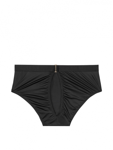 Эффектные сатиновые трусики Victoria's Secret art581463 (Черный, размер M)