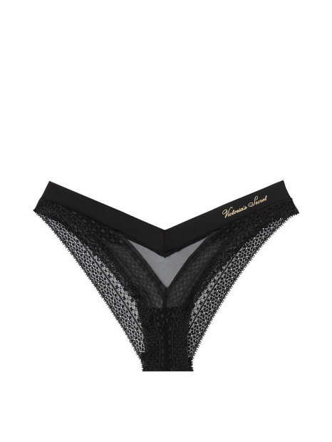 Кружевные трусики Victoria's Secret бразилиана art600330 (Черный, размер M)