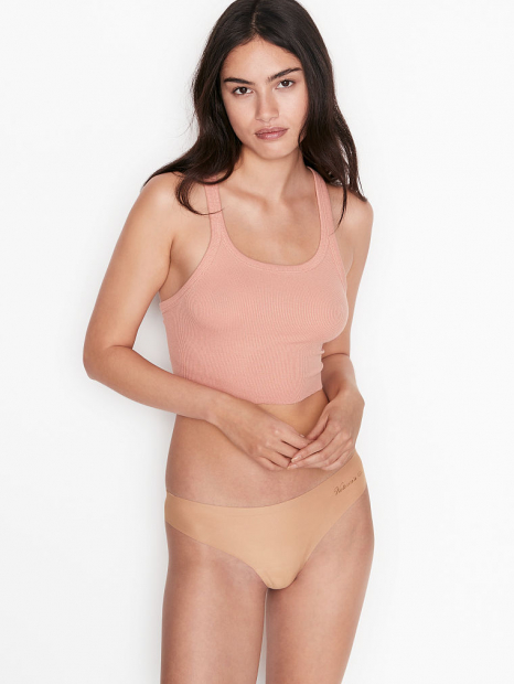 Бесшовные трусики Victoria's Secret тонг art809447 (Бежевый, размер One Size)
