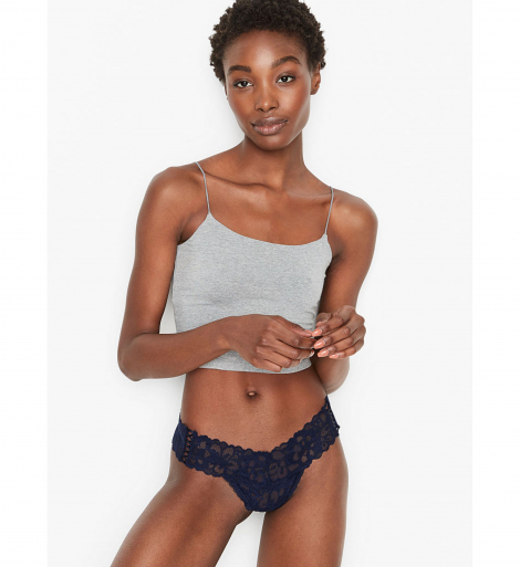Кружевные трусики Victorias Secret 1159754413 (Синий, XL)