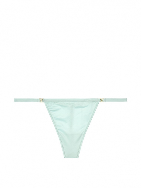 Сатиновые трусики стринги Victoria's Secret art326830 (Голубой, размер S)