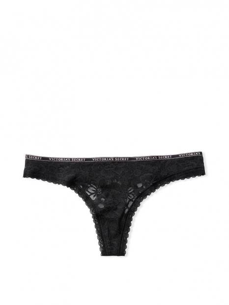 Кружевные трусики Victoria's Secret art773851  (Черный, размер S)