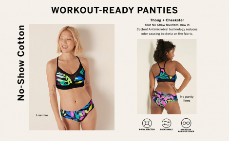 Бесшовные трусики Victoria's Secret хлопковые art162698  (Черный, размер M)