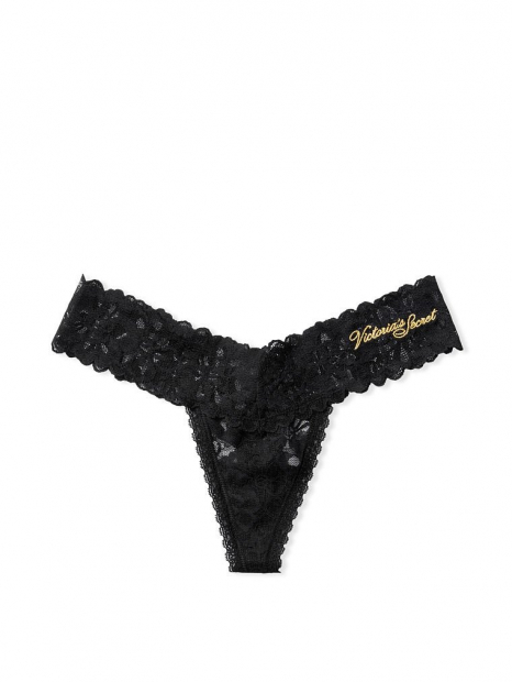 Трусики кружевные Victoria's Secret art423331 (Черный, размер XS)