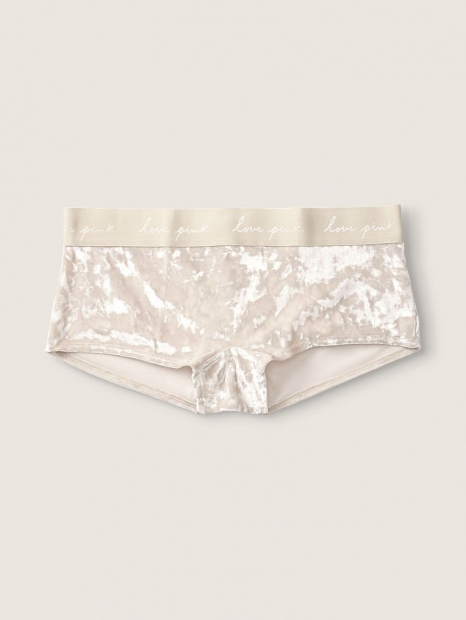 Бархатные трусики шортики Victoria's Secret art282246 (Бежевый, размер XL)