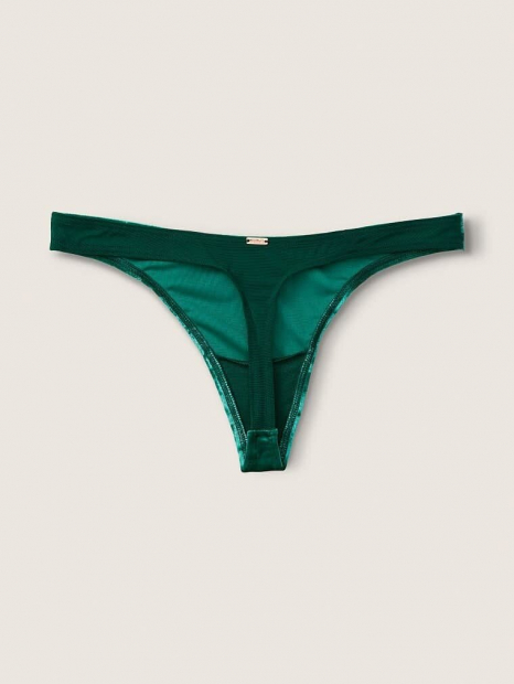 Бархатные трусики стринги Victoria's Secret Pink 1159758267 (Зеленый, XS)