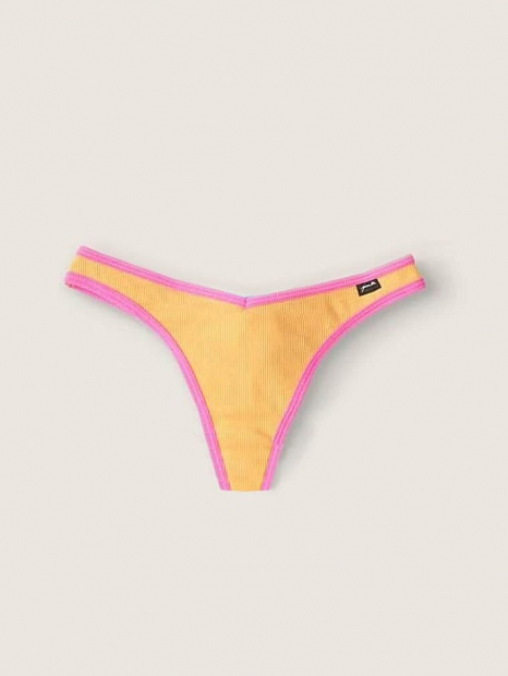 Трикотажные трусики тонг Victoria's Secret PINK 1159759048 (Желтый, S)