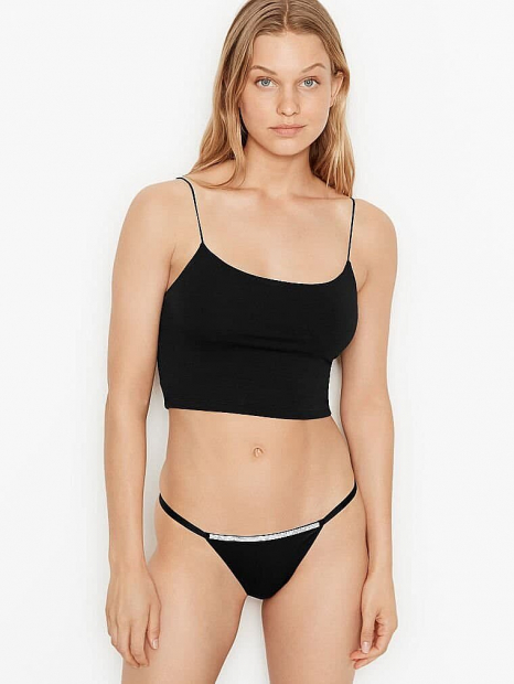 Трусики стринги Victoria's Secret 1159759400 (Черный, L)