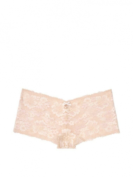 Трусики шортики Victoria's Secret с кружевом 1159759707 (Бежевый, M)