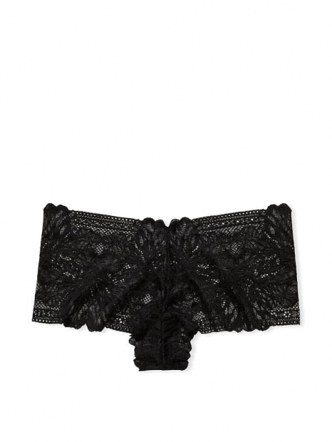 Трусики шортики Victoria's Secret кружевные 1159759881 (Черный, XL)
