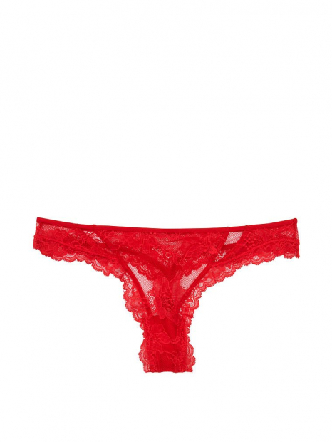 Эффектные кружевные трусики Victoria's Secret 1159760826 (Красный, M)