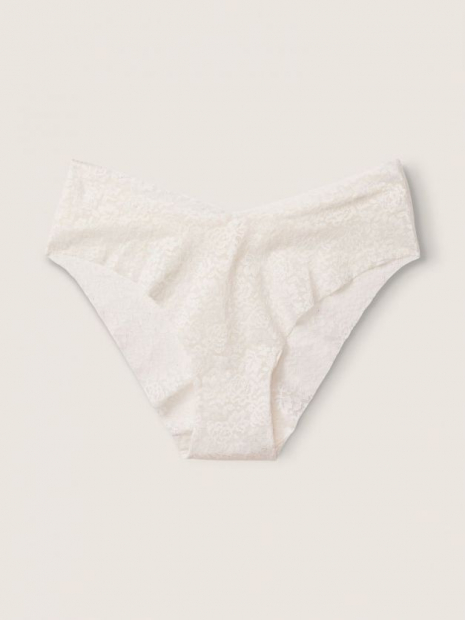 Кружевные трусики мини-бикини Victoria's Secret Pink бесшовные 1159761176 (Бежевый, XL)