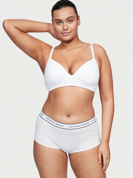 Женские трусики шортики Victoria's Secret с логотипом 1159763474 (Белый, M)