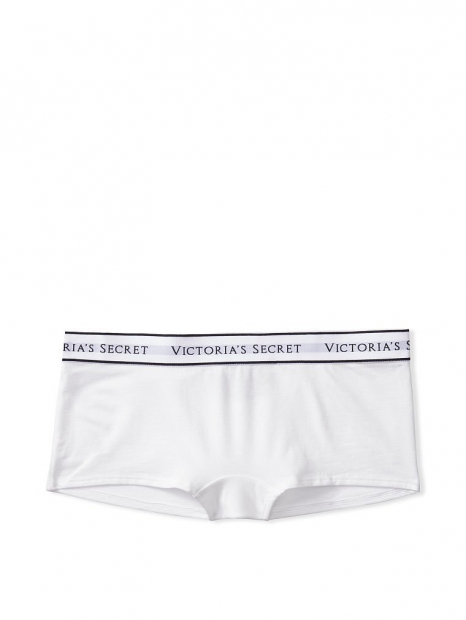 Женские трусики шортики Victoria's Secret с логотипом 1159763474 (Белый, M)