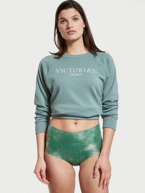 Бесшовные высокие трусики Victoria's Secret слипы с принтом 1159764040 (Зеленый, XL)