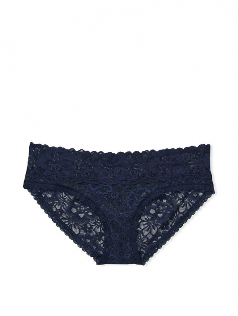 Кружевные трусики хипхаггеры Victoria's Secret 1159765654 (Синий, M)